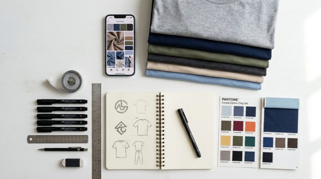 Realistic flat lay composition of entrepreneurs startup ess
