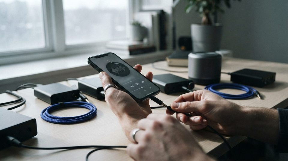 Illustration til guiden: Musik fra mobilen til fest: højttaler, leje eller live?